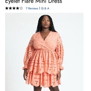 Eloquii Coral V-Neck Dress